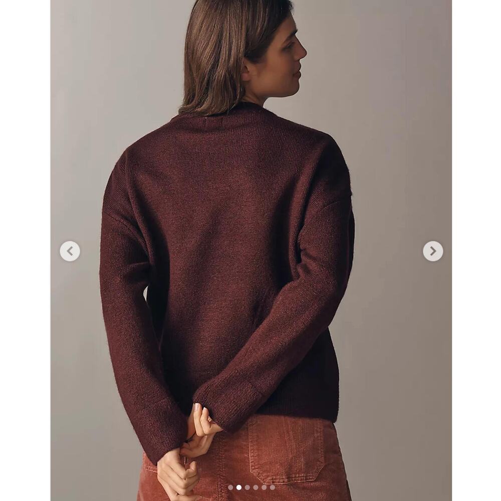 New! Anthropologie Maeve Crew-Neck Dog Icon Pullover Sweater, size S - Picture 3 of 16